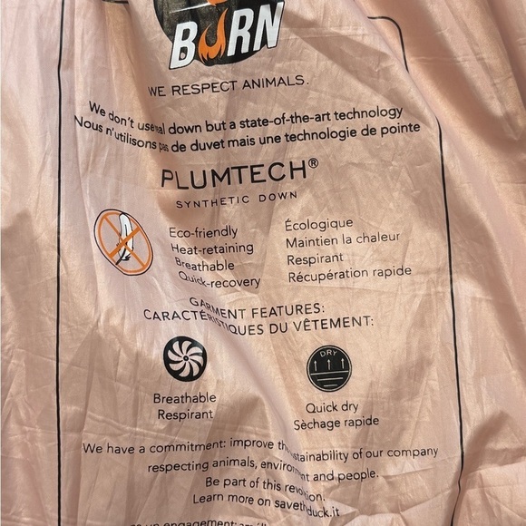 SAVE THE DUCK Refy Light Puffer Bomber jacket Pink Size 2X - Picture 12 of 14